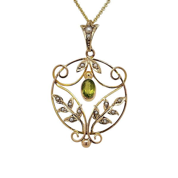 Antique Art Nouveau Suffragette Garland Necklace Diamond Pearl Amethys –  Antique Jewellery Online